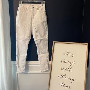 Curvy high waist skinny ankle jeans.